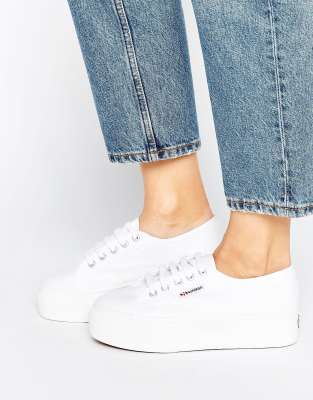 Superga - 2790 - Weiße Flatform-Sneaker