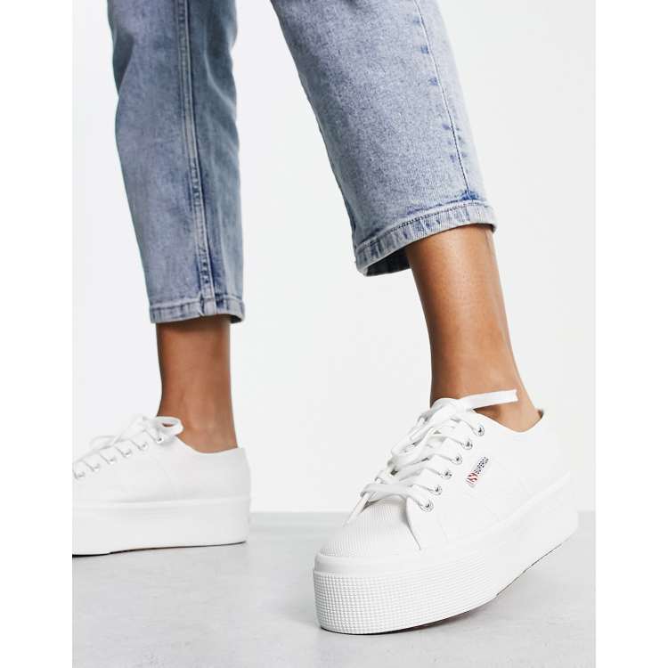 Silver hot sale superga flatforms