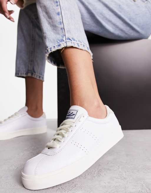 Superga blanche sales cuir