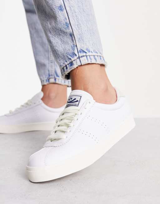 How to clean hot sale white leather superga