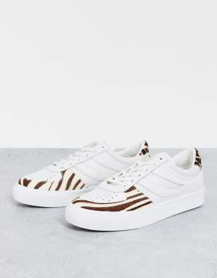 Superga 2846 lace up trainer in white and leopard - ASOS Price Checker