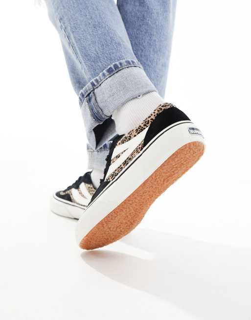 Superga 2941 revolley leopard trainer in black