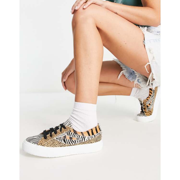 Womens animal hot sale print trainers