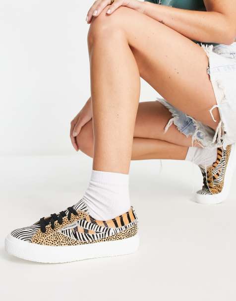 Superga - 2953 Swallow Tail - Baskets à imprimé animal - Blanc - view 1