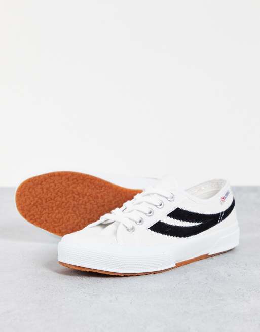 Superga 2953 swallow tail classic trainers in white black