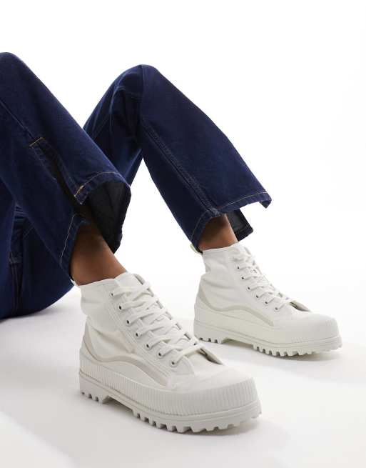 Superga leather high on sale tops