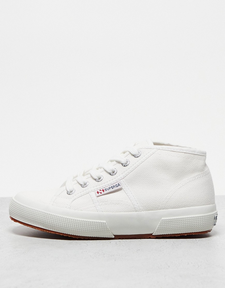 Superga chunky high top trainers in white