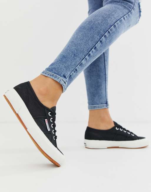 Superga black clearance cotu