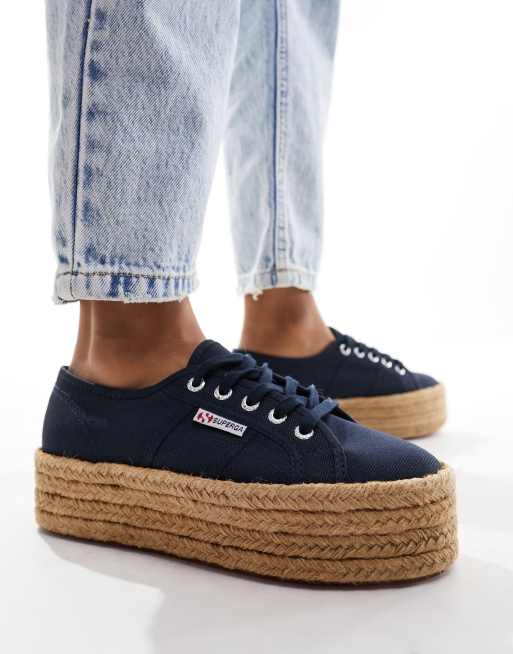 Superga 2025 flatforms navy