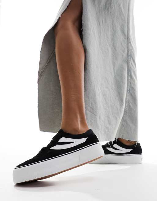 Superga black flatforms online