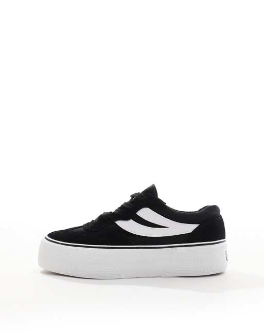 Superga flatform trainers in black