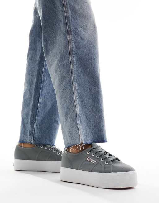 Superga flatform trainers in grey