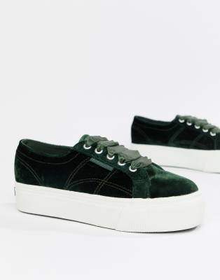 superga velvet platform sneakers