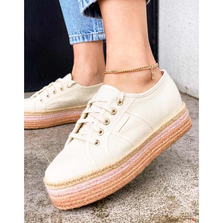 Superga platform on sale corda rosa