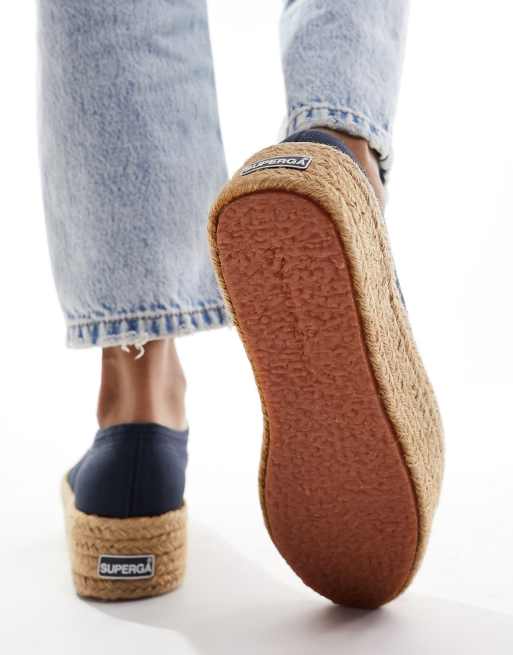 Superga platform nere corda sales