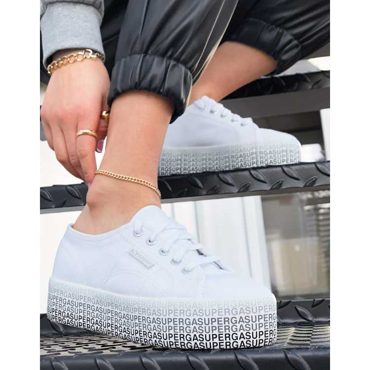 Superga Sneakers flatform con logo sulla suola colore nero ASOS