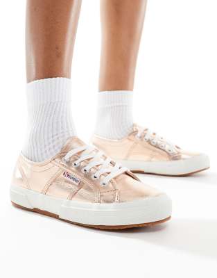 Superga trainers in metallic rose gold