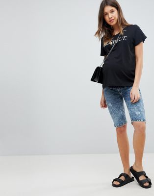 asos maternity denim shorts