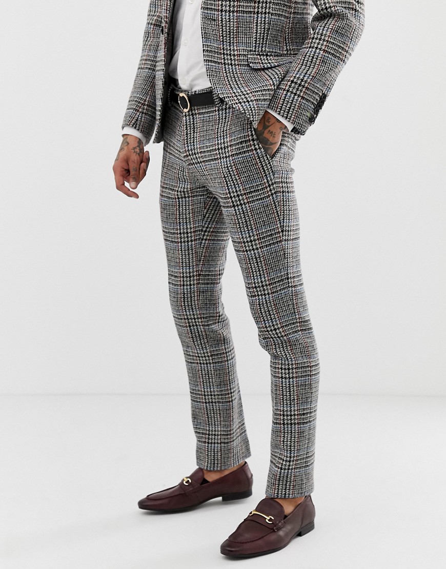 фото Супероблегающие брюки из харрис-твида twisted tailor-серый