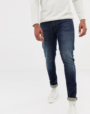 фото Супероблегающие джинсы nudie jeans co - tight terry (strong worn)-синий
