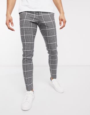  Супероблегающие строгие брюки в клетку черного цвета ASOS DESIGN-Черный