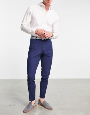 фото Супероблегающие темно-синие брюки из летней коллекции asos design wedding-темно-синий