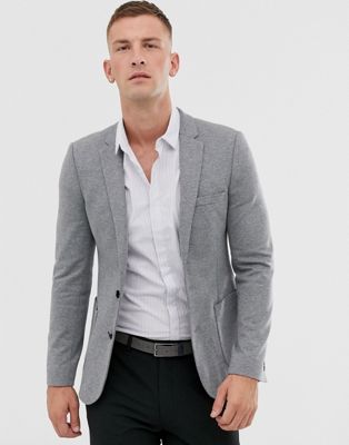 Серый супероблегающий пиджак ASOS Design