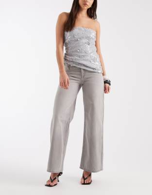 Supre Belted Baggy Jean In Gray