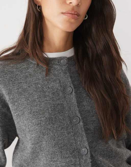 Supre - cárdigan de punto acogedor Annie en gris carbón, 3 de 4
