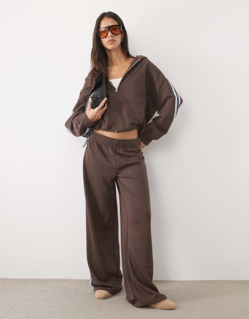 Supre desley zip up balloon hoodie co-ord in brown, 2 of 4