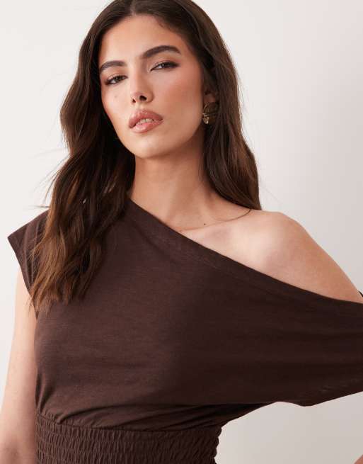 Supré - Eddie - Robe courte à taille froncée - Chocolat éclair, 3 de 4