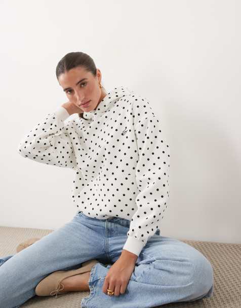 Supre Ella Oversize-Kapuzenpullover mit weißem Punktmuster - view 1