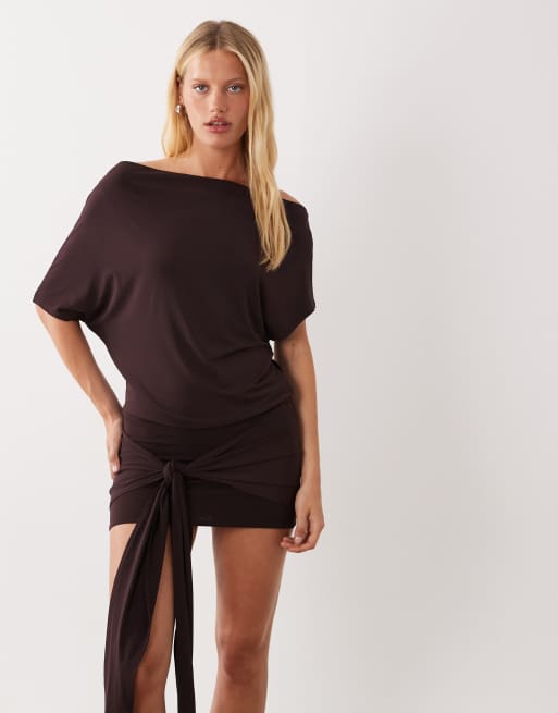 Supre frankie tshirt mini dress in brown, 2 of 4