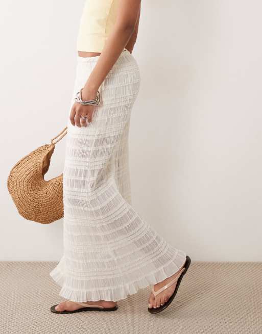 Supre havana textured maxi skirt in ivory sand, 2 of 5
