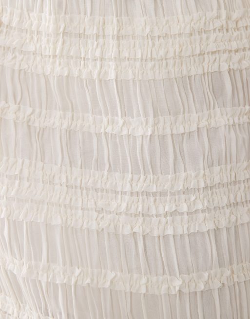 Supre havana textured maxi skirt in ivory sand, 3 of 5