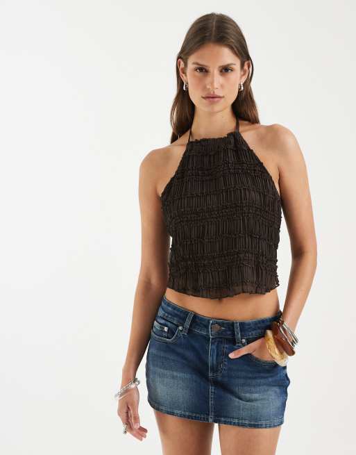 Supre havana textured top in cacao brown, 4 of 4