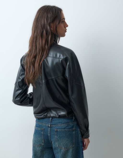 Supre haylee faux leather biker jacket in black, 4 of 5