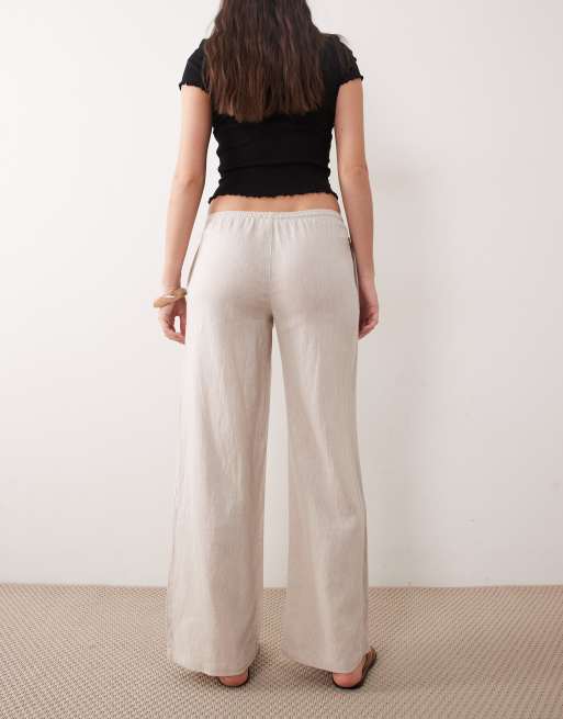 Supré henley relaxed linen pants in natural, 3 of 5
