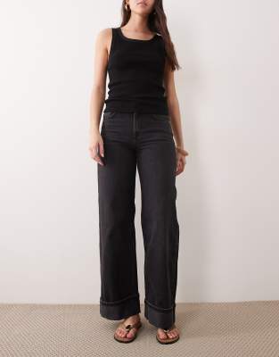 Supre High Rise Wide Jean In Black