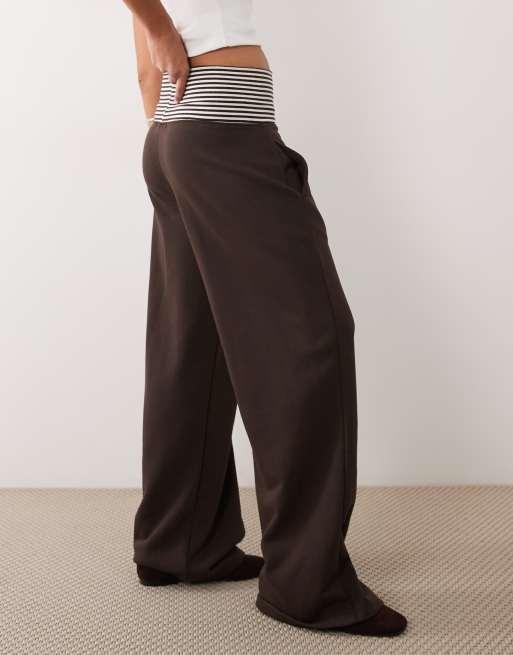 Supre Izzy pantalon de survêtement replié marron, 3 de 5