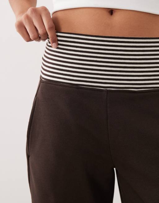 Supre Izzy pantaloni sportivi con risvolto marroni, 4 di 5