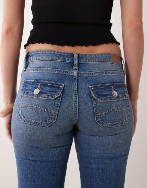 Supré - Jean bootcut stretch à taille basse - Bleu de Palerme, 4 de 5