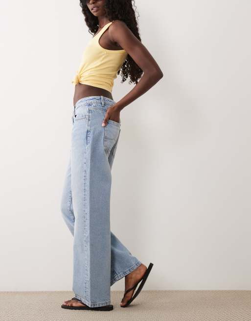 Supré - Jeans dritti a vita bassa blu svizzero, 2 di 5