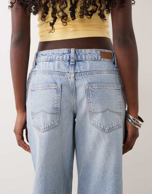 Supré - Jeans dritti a vita bassa blu svizzero, 5 di 5