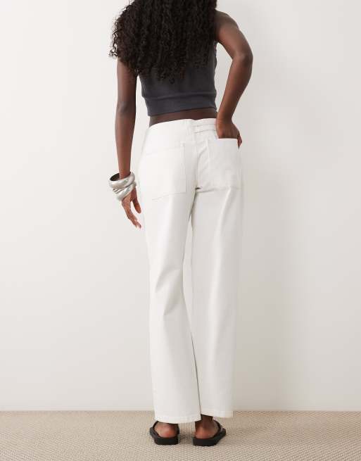 Supre jeansy baggy z paskiem w kolorze białym, 3 z 5