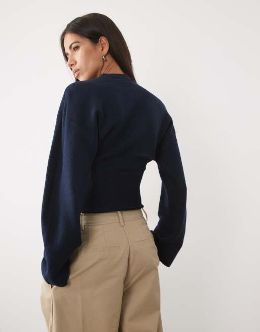 Supre - jersey de cuello redondo en azul marino, 4 de 4