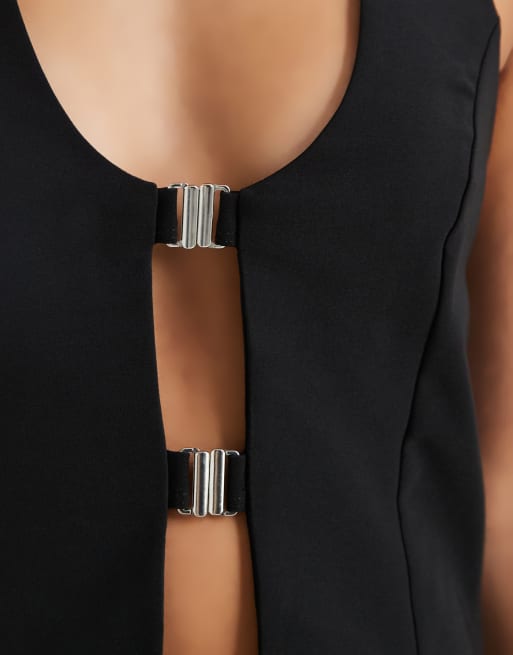 Supré – Kellie – Czarny top z dekoltem halter, 3 z 4