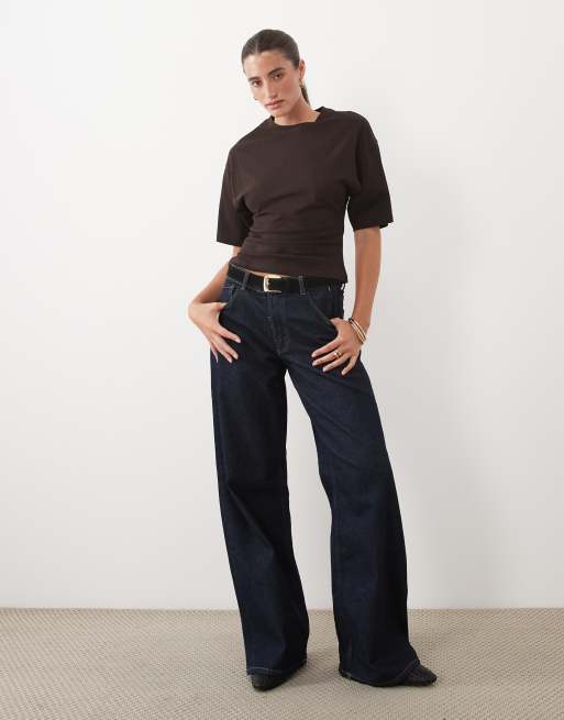 Supré Kendall cinched waist t-shirt in brown, 2 of 4