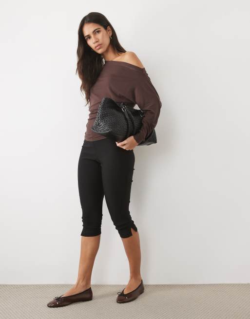 Supre Kirby offshoulder-top med lange ærmer i brun, 2 af 4