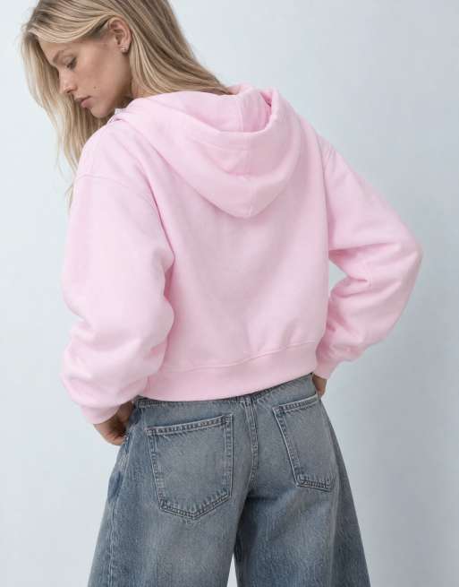 Supre Liv 2002 oversized hoodie met rits co-ord in babyroze, 8 van 10